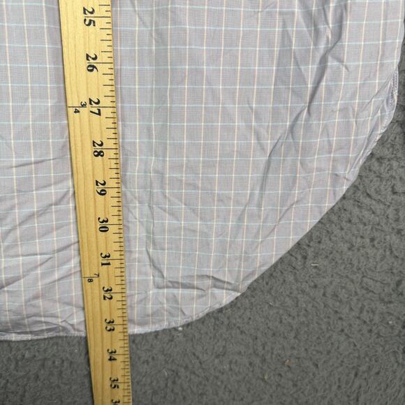 Ede and Ravenscroft Dress Shirt Mens 16.5 - 42 Purple Plaid Button French Cuff - Picture 7 of 8